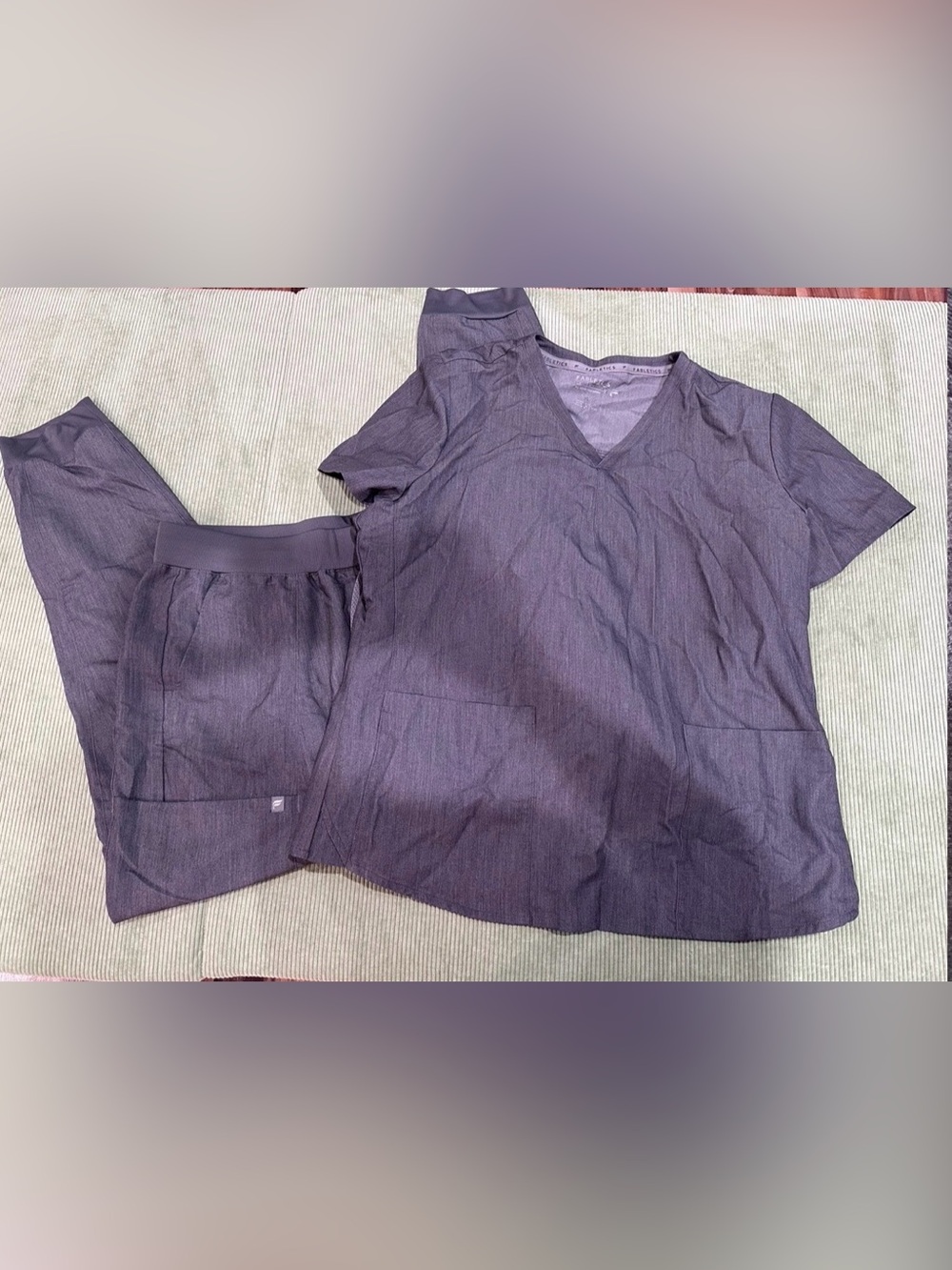 Fabletics Women's Grey Scrub Top and Pants Set